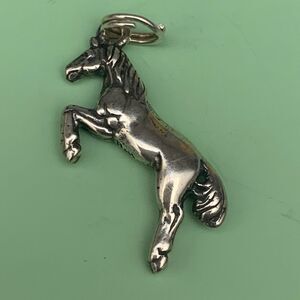 .925 Horse Galloping Jumping Sterling Silver Jewelry Charm #western #vintage